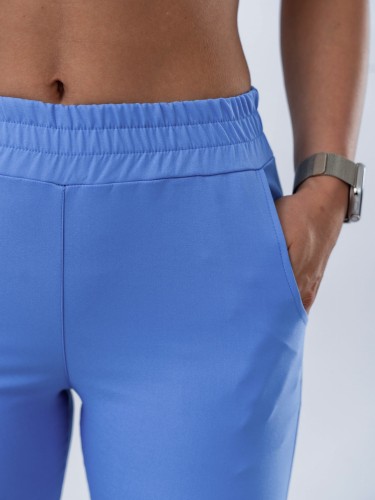 Spodnie medyczne damskie scrubs PROSTE SMOKY BLUE niebieski