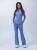 Spodnie medyczne damskie scrubs DZWONY SMOKY BLUE