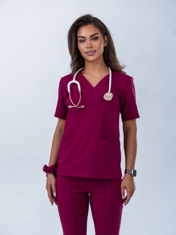 Bluza medyczna damska scrubs BASIC RUBIN