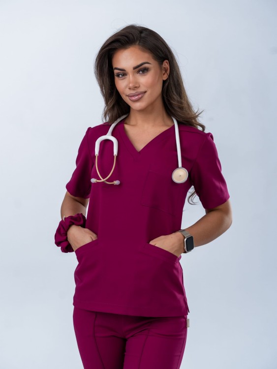Bluza medyczna damska scrubs BASIC RUBIN