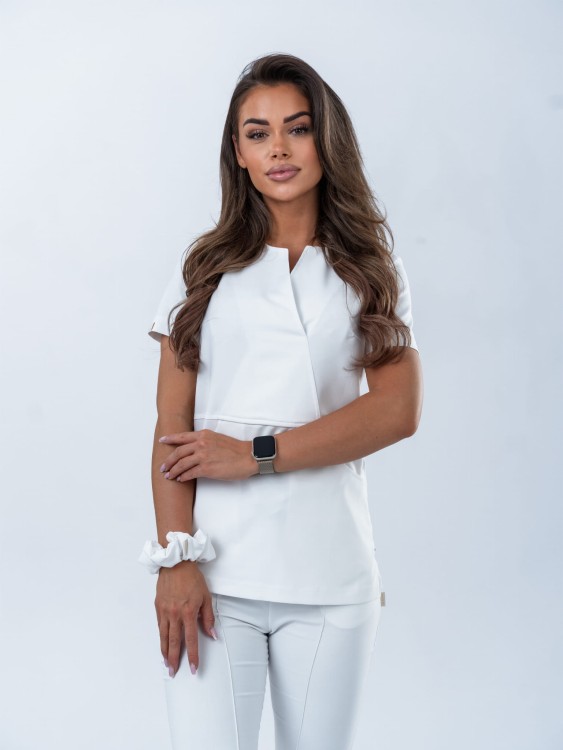 Bluza medyczna damska scrubs Slim White, biała
