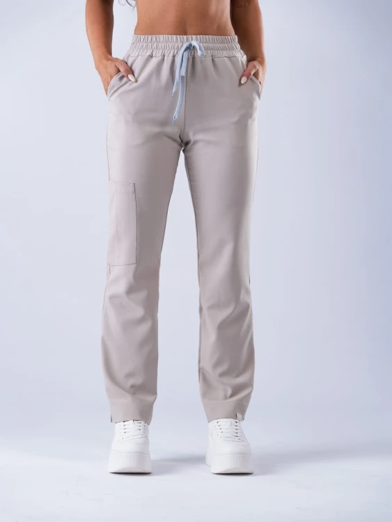 Spodnie medyczne damskie scrubs COMFY ZIMNY BEŻ