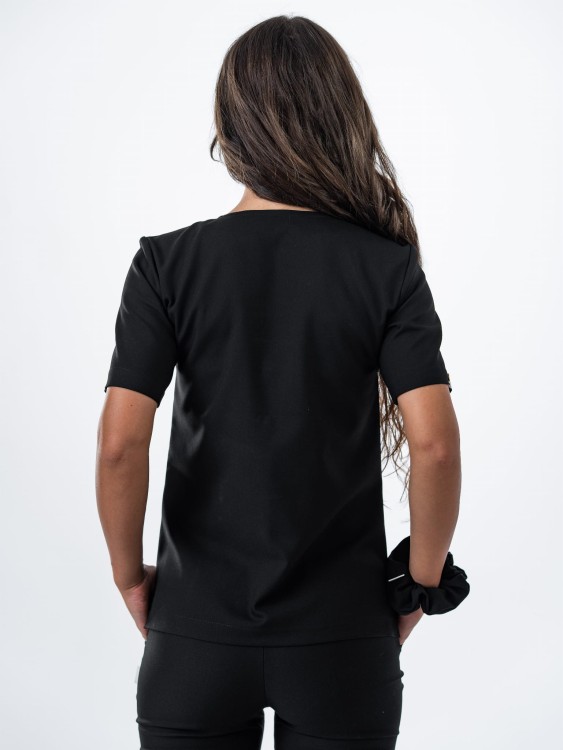 Bluza medyczna damska scrubs BASIC CZARNA