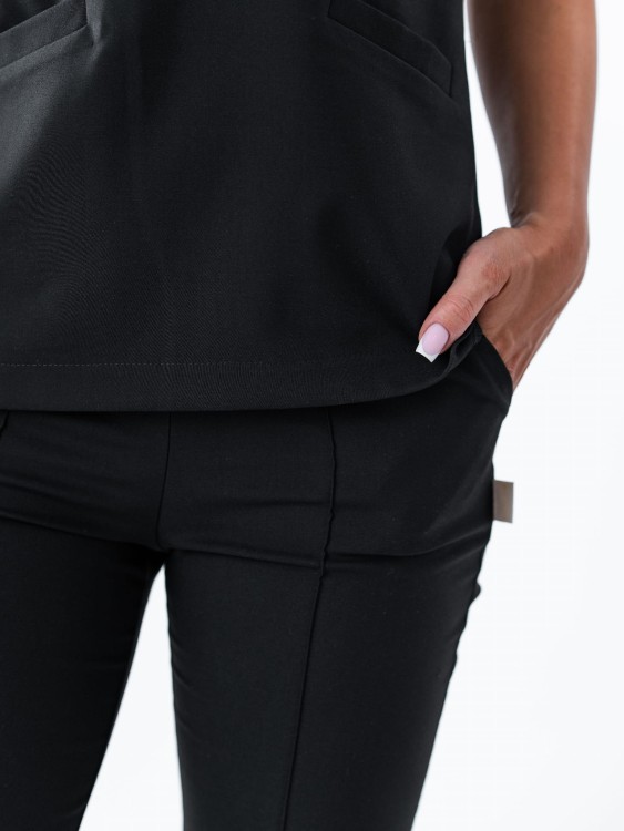 Bluza medyczna damska scrubs BASIC CZARNA
