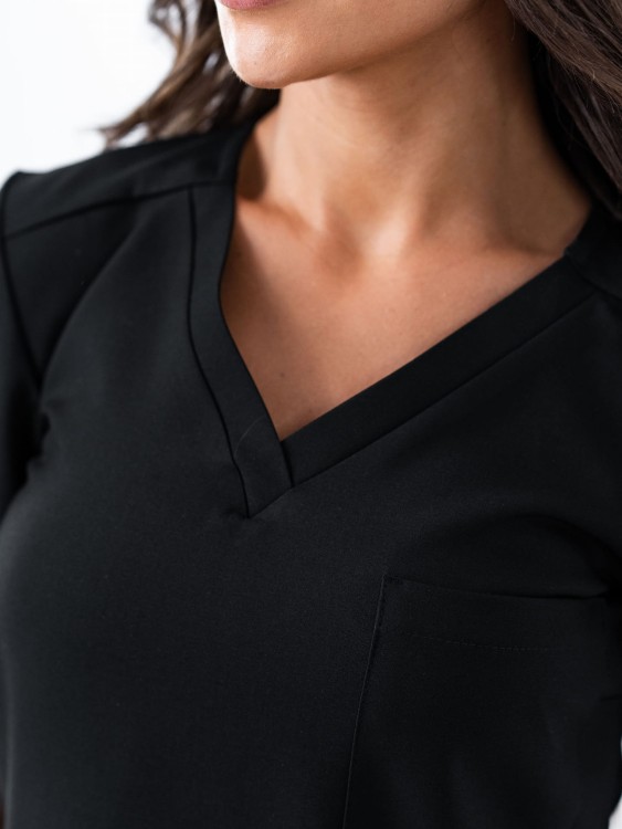 Bluza medyczna damska scrubs BASIC CZARNA