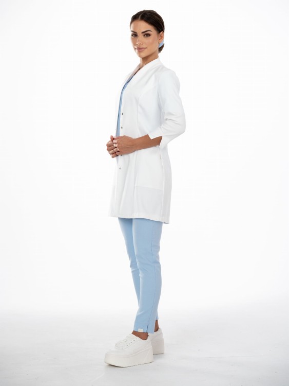 Fartuch medyczno-kosmetyczny CLASSY WHITE długi biały