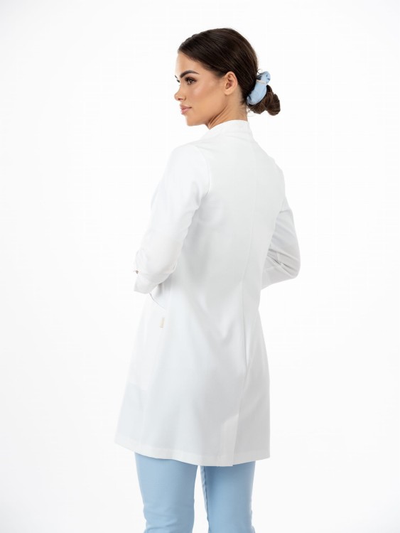 Fartuch medyczno-kosmetyczny CLASSY WHITE długi biały