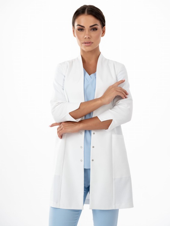 Fartuch medyczno-kosmetyczny CLASSY WHITE biały