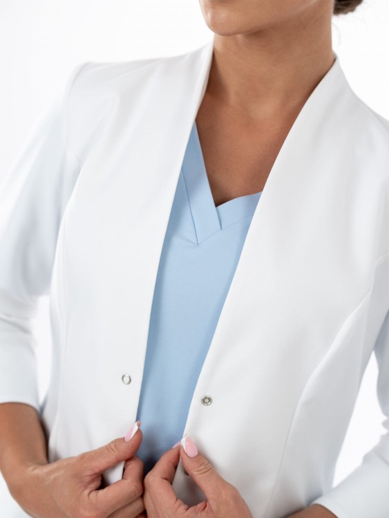 Fartuch medyczno-kosmetyczny CLASSY WHITE długi biały