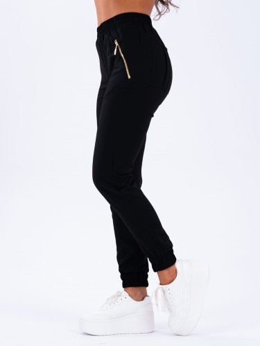 Spodnie medyczne damskie scrubs joggery GOLD CZARNE