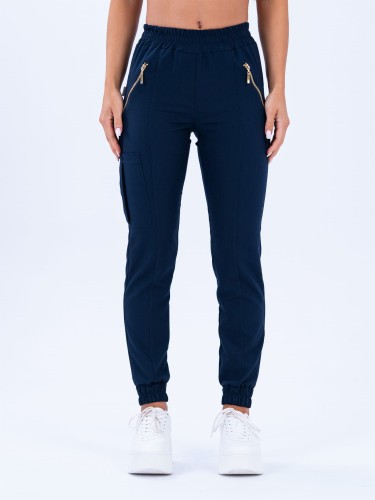 Spodnie medyczne damskie scrubs joggery GOLD GRANAT