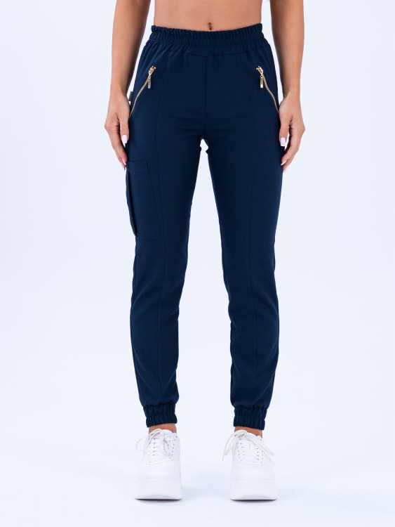 Spodnie medyczne damskie scrubs joggery GOLD GRANAT