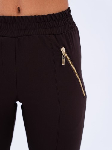 Spodnie medyczne damskie scrubs joggery GOLD CZEKOLADA