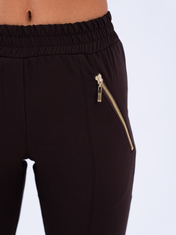 Spodnie medyczne damskie scrubs joggery GOLD CZEKOLADA