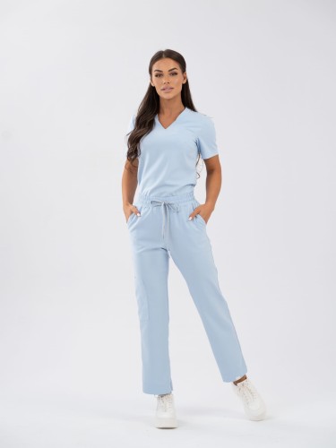 Spodnie medyczne damskie scrubs COMFY BABY BLUE