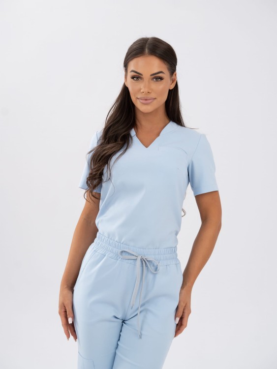 Bluza medyczna damska scrubs COMFY BABY BLUE