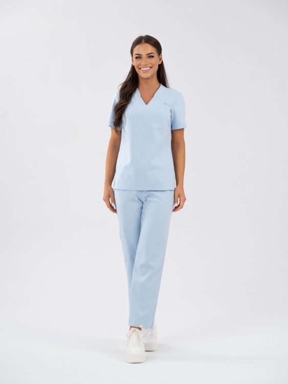 Bluza medyczna damska scrubs COMFY BABY BLUE