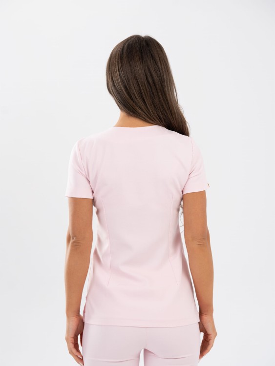 Bluza medyczna damska scrubs Slim powder pink, pudrowy róż