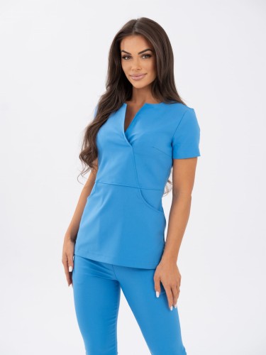 Bluza medyczna damska scrubs SLIM SANTORINI BLUE