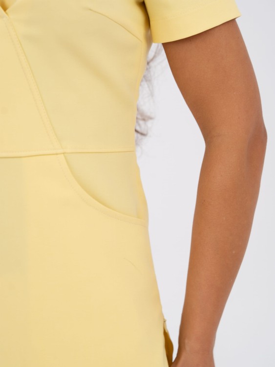 Bluza medyczna damska scrubs Slim Sunny banana, żółty, masełkowy