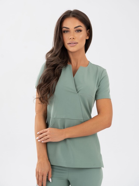 Bluza medyczna damska scrubs ULTRA SLIM DUSTY HERB