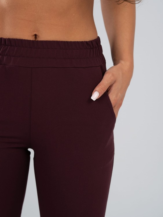 Spodnie medyczne damskie scrubs ULTRA PROSTE CHOCO PLUM