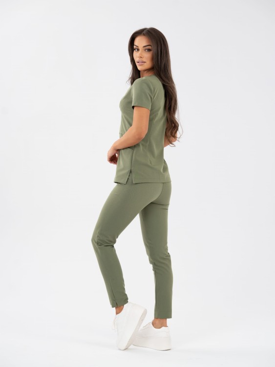 Bluza medyczna damska scrubs ULTRA SLIM SOFT OLIVE