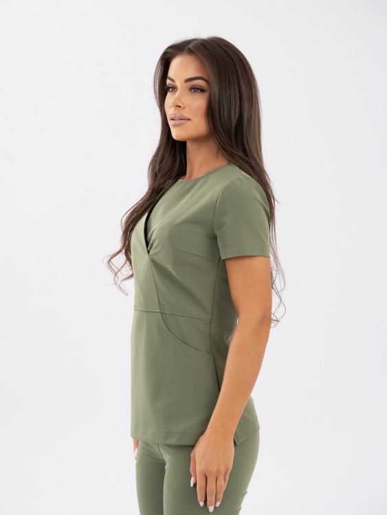 Bluza medyczna damska scrubs ULTRA SLIM SOFT OLIVE