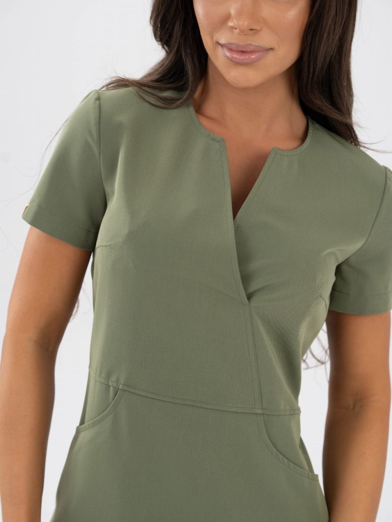 Bluza medyczna damska scrubs ULTRA SLIM SOFT OLIVE