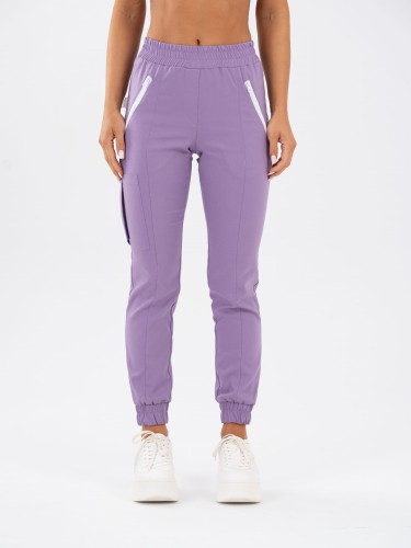 Spodnie medyczne damskie scrubs joggery SPORT MOONLIGHT LILAC