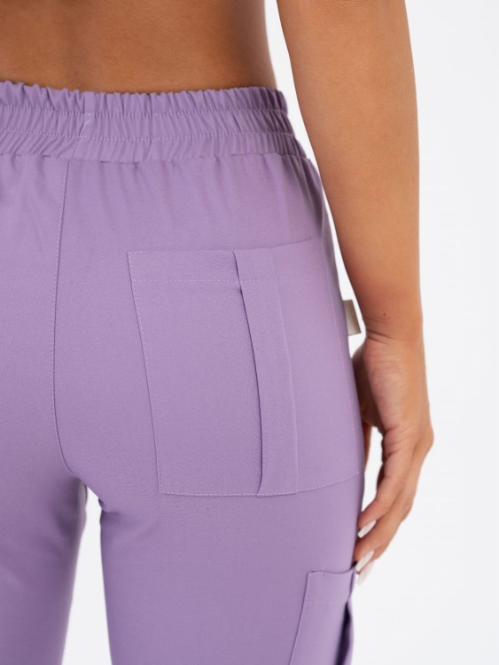Spodnie medyczne damskie scrubs joggery SPORT MOONLIGHT LILAC