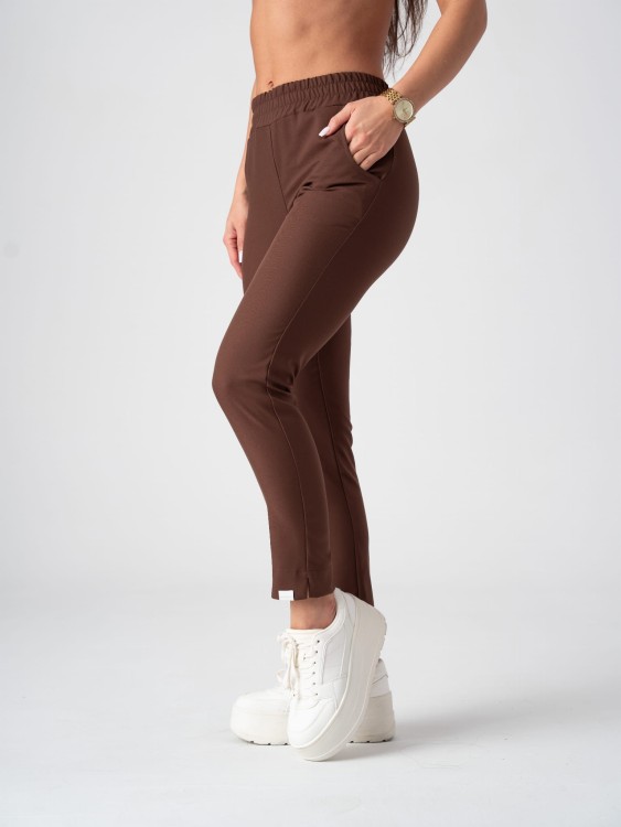 Spodnie medyczne damskie scrubs PROSTE  CINNAMON BROWN