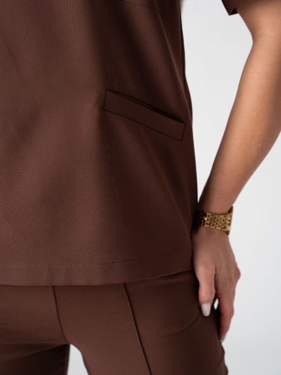 Bluza medyczna damska scrubs BASIC CINNAMON BROWN