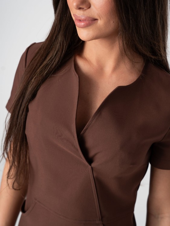 Bluza medyczna damska scrubs SLIM CINNAMON BROWN
