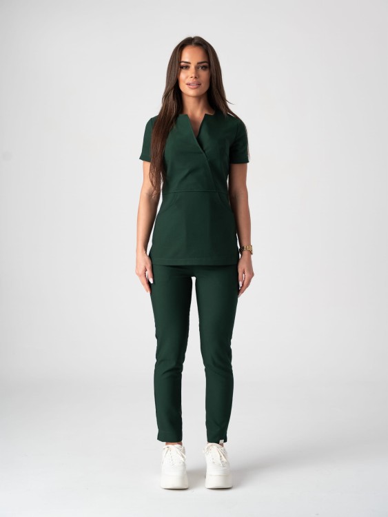 Spodnie medyczne damskie scrubs PROSTE DARK FOREST