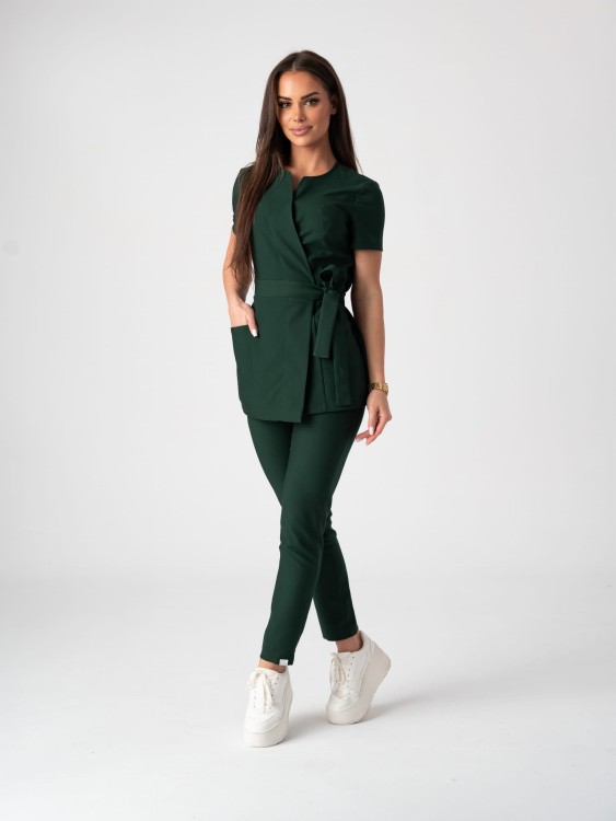 Spodnie medyczne damskie scrubs PROSTE DARK FOREST