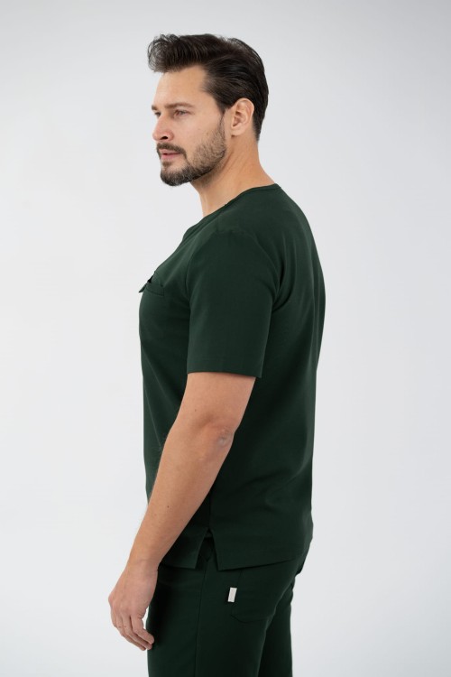 Bluza medyczna męska scrubs BASIC DARK FOREST
