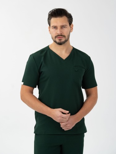 Bluza medyczna męska scrubs BASIC DARK FOREST