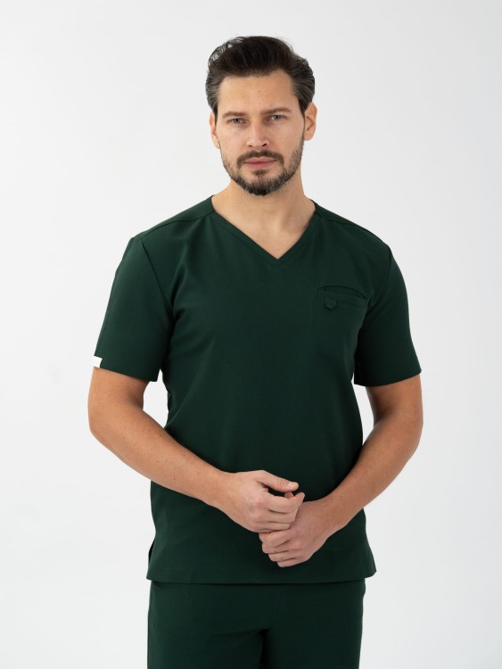 Bluza medyczna męska scrubs BASIC DARK FOREST