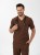 Bluza medyczna męska scrubs BASIC CINNAMON BROWN