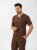 Bluza medyczna męska scrubs BASIC CINNAMON BROWN