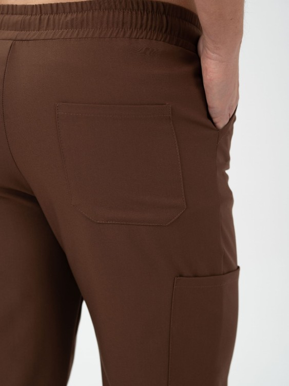 Spodnie medyczne męskie scrubs BASIC CINNAMON BROWN