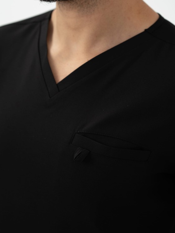 Bluza medyczna męska scrubs BASIC CZARNA
