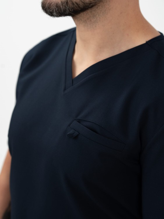 Bluza medyczna męska scrubs BASIC GRANAT
