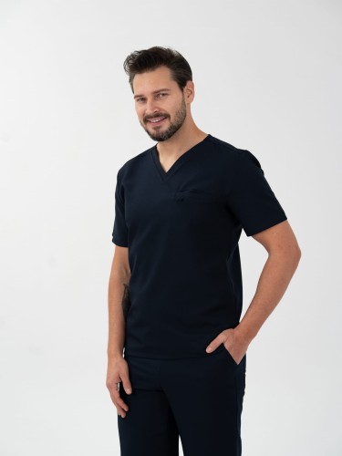 Bluza medyczna męska scrubs BASIC GRANAT