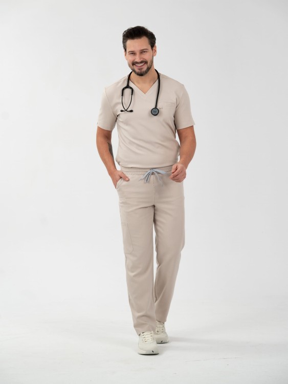 Bluza medyczna męska scrubs BASIC COLD NUDE
