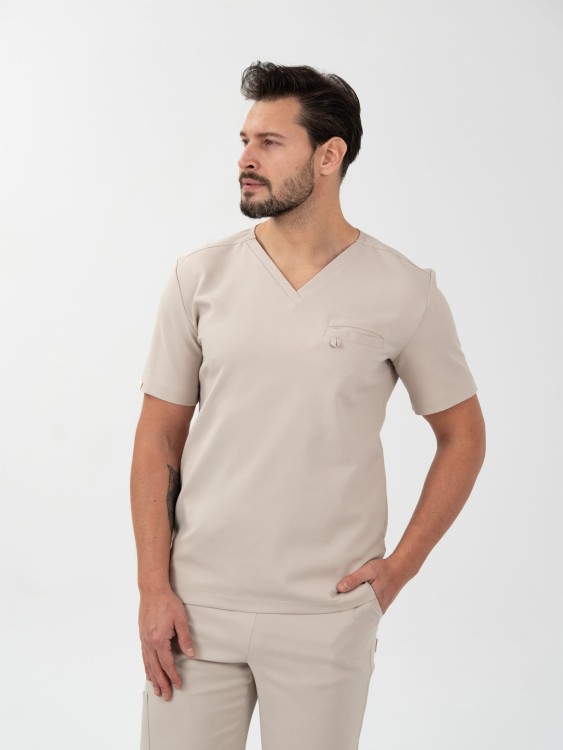 Bluza medyczna męska scrubs BASIC COLD NUDE