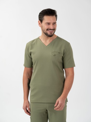 Bluza medyczna męska scrubs BASIC OLIVE