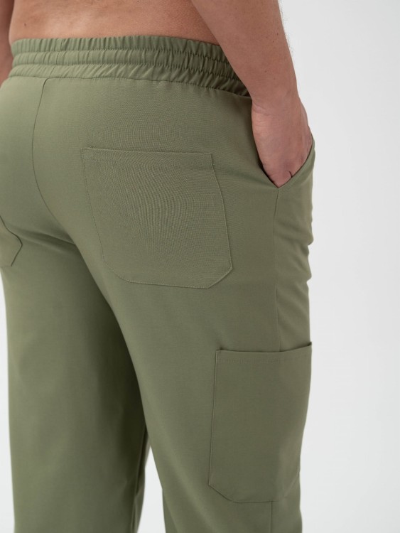 Bluza medyczna męska scrubs BASIC OLIVE