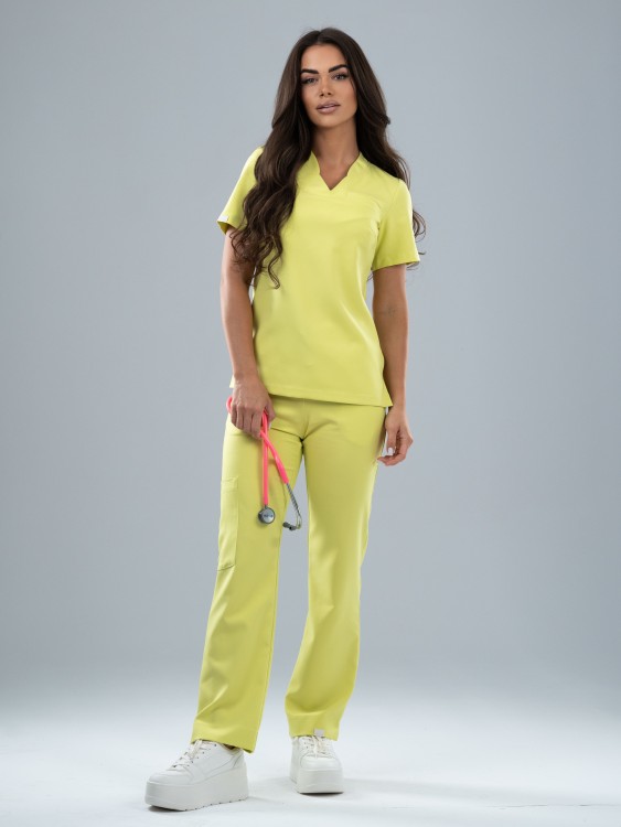 Bluza medyczna damska scrubs COMFY LIMONKA